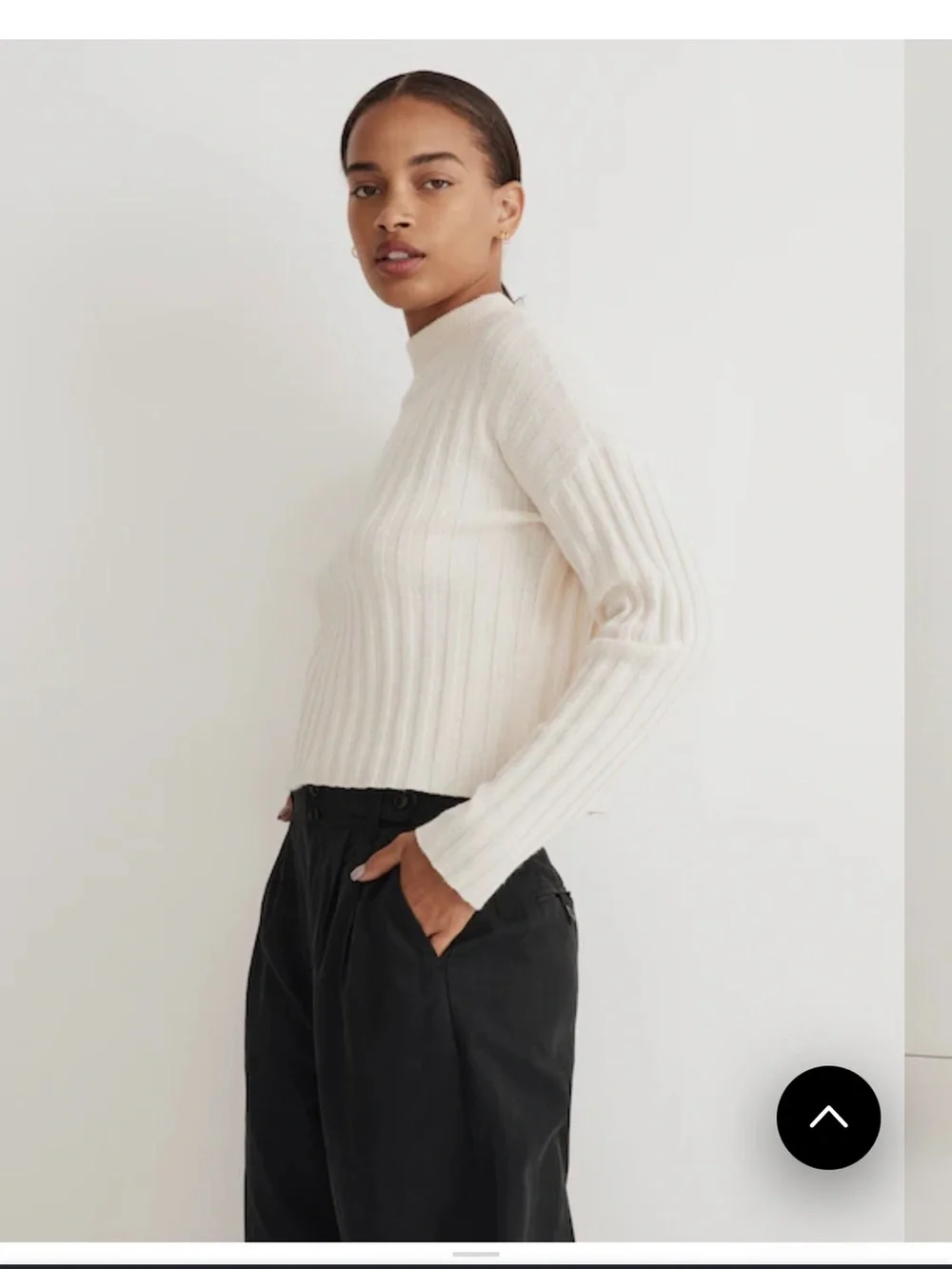 NWT Madewell Mockneck Crop wool blend Sweater size small
